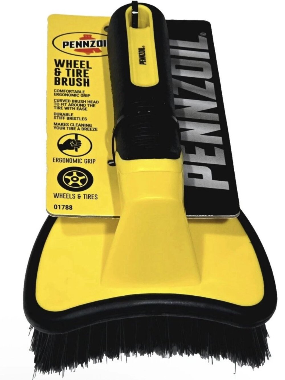 NEW Pennzoil Wheel & Tire Brush Comfortable Ergonomic Grip Curved Brush Head